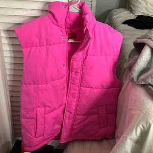 Pink puffer vest